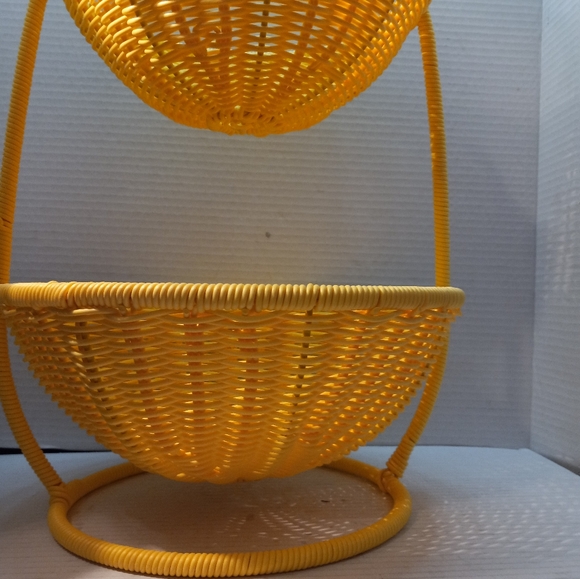 Ciroa Tier Summer Pineapple Resin Wicker Rattan Woven Fruit Vegetable Basket - Picture 10 of 16
